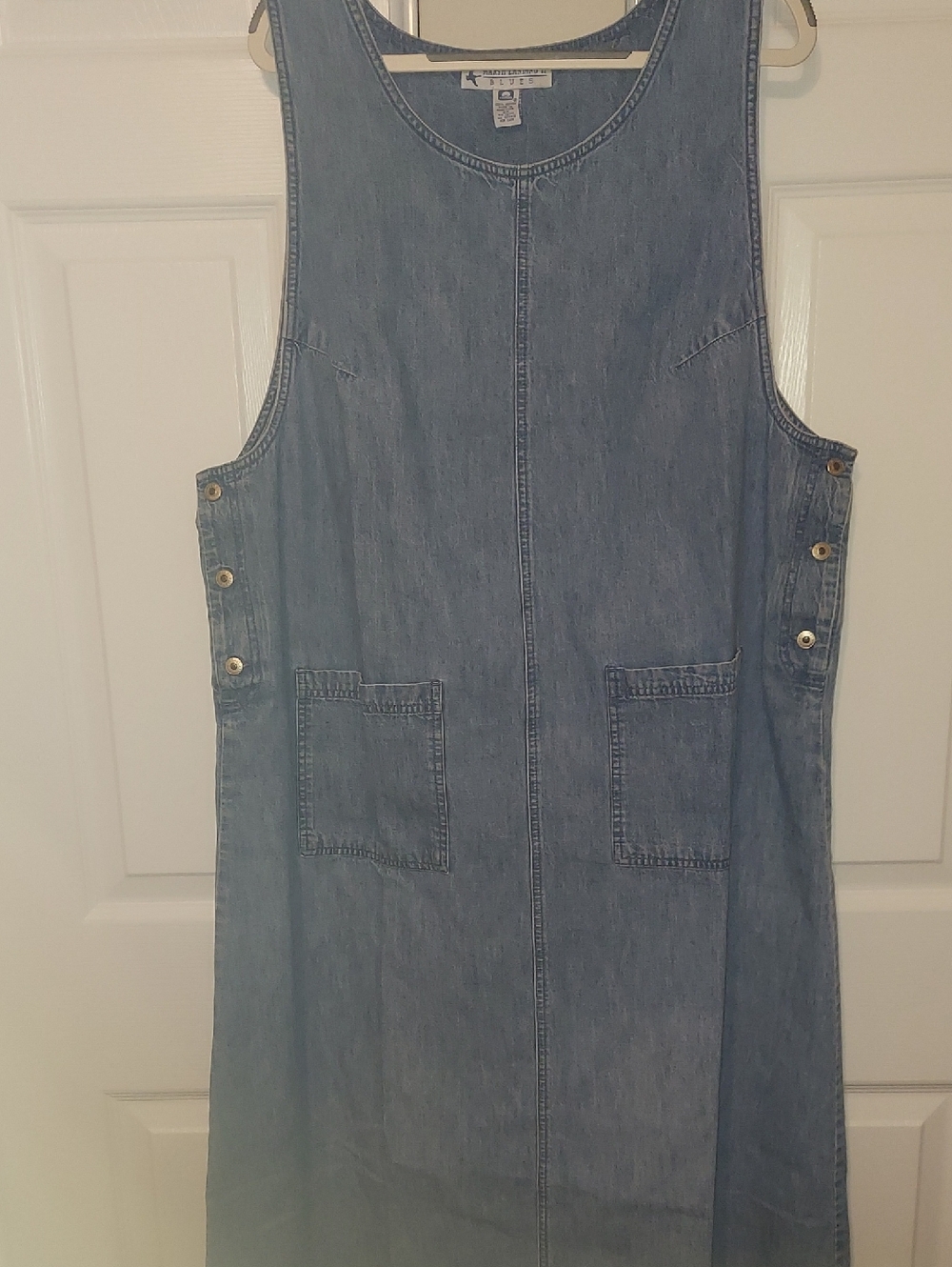 Marsh Landing Light Blue Denim Maxi Pinafore Dress